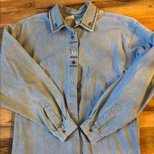 Vintage Denim Embroidered Shirt